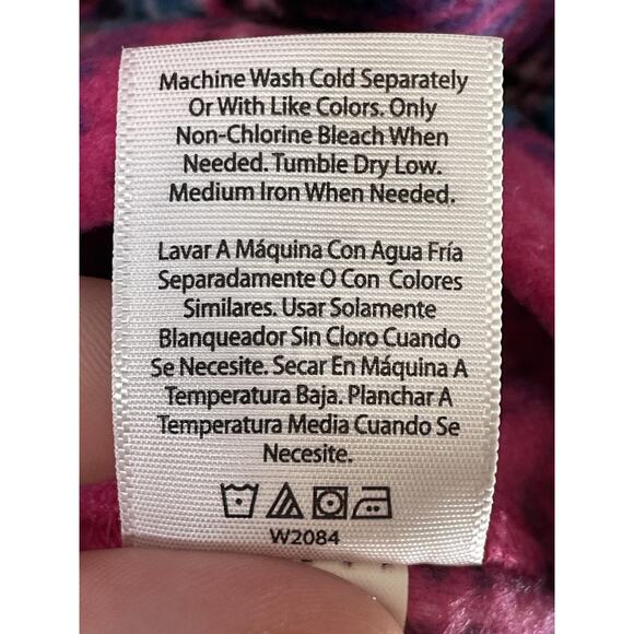 Time And Tru Shirt Womens 3XL Pink Plaid Fleece Button Front Flannel Top - Picture 8 of 10